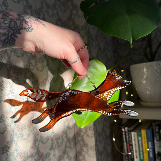 Folk Fox Sun Catcher