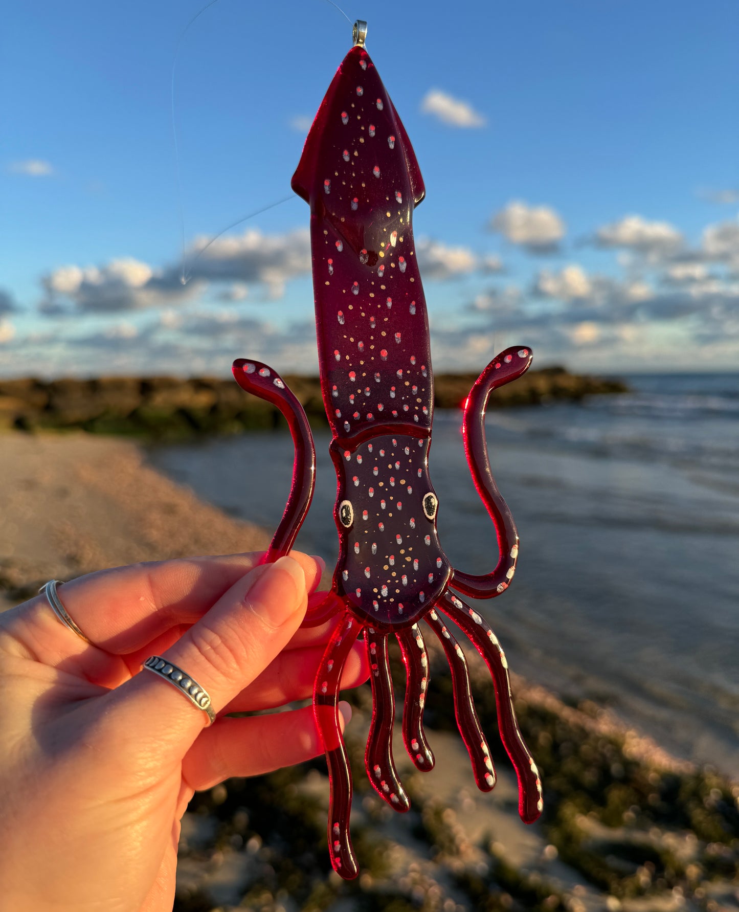 Strawberry Squid Suncatcher