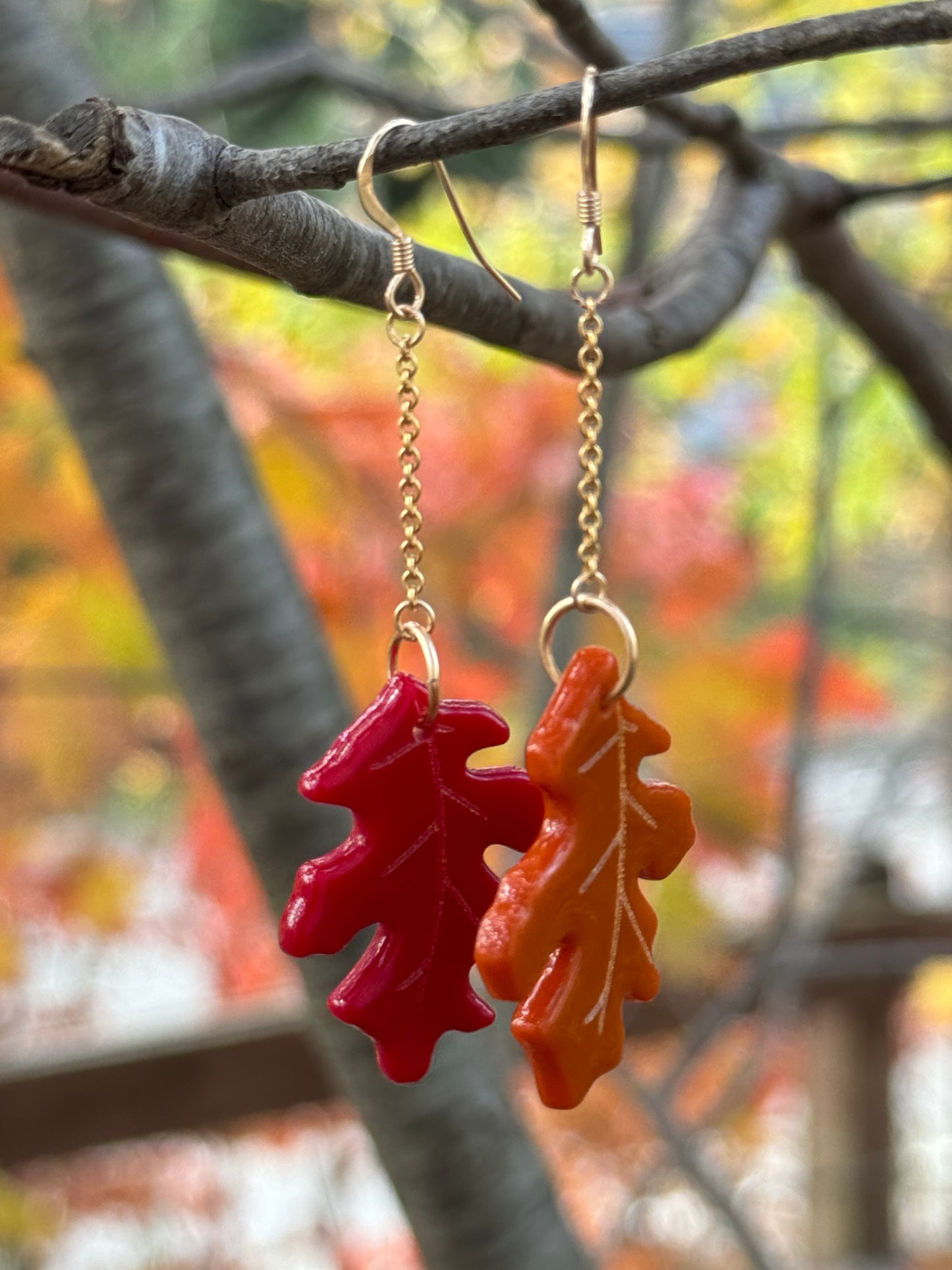 Autumn Leaves Glass Earrings