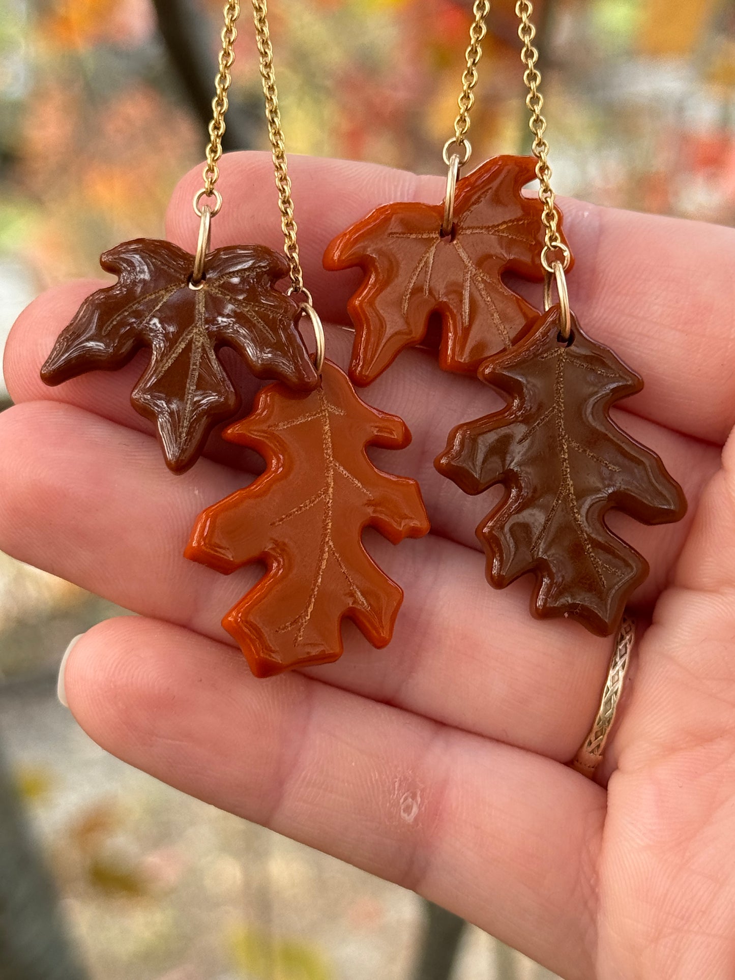 Autumn Leaves Glass Earrings