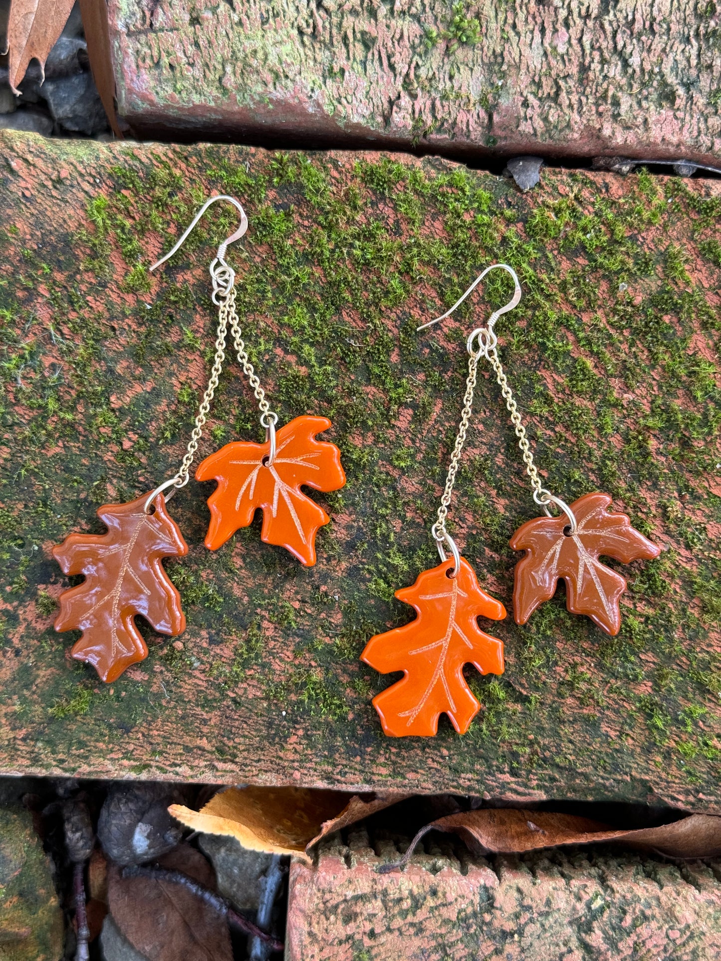 Autumn Leaves Glass Earrings