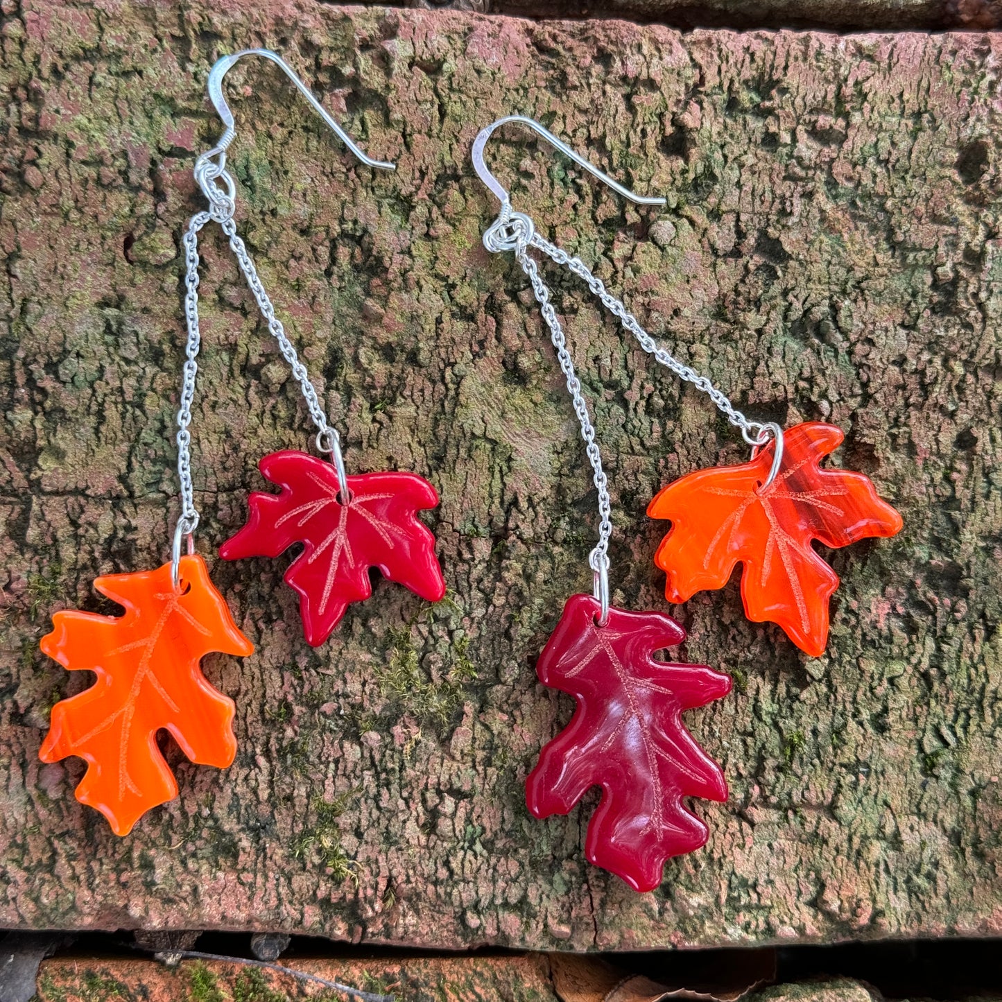 Autumn Leaves Glass Earrings