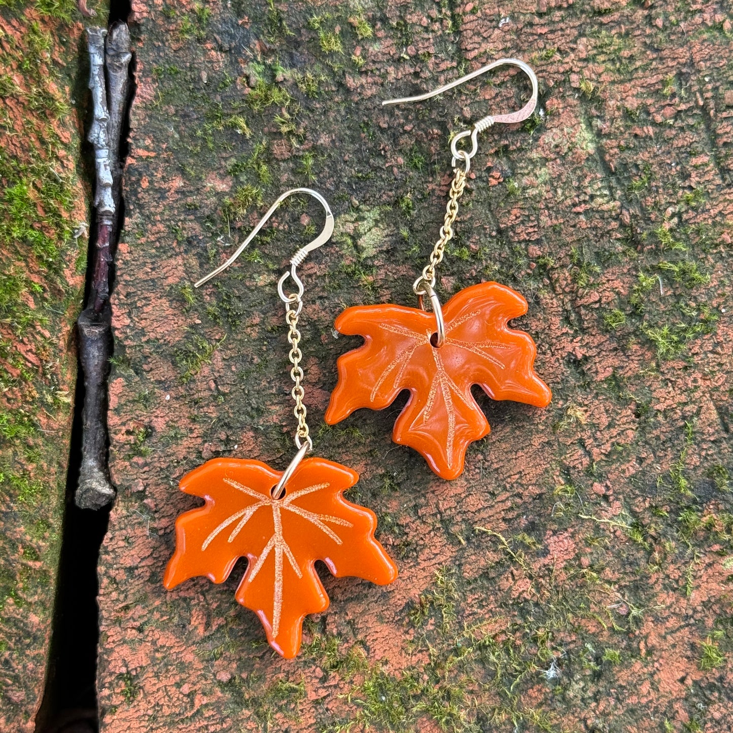 Autumn Leaves Glass Earrings