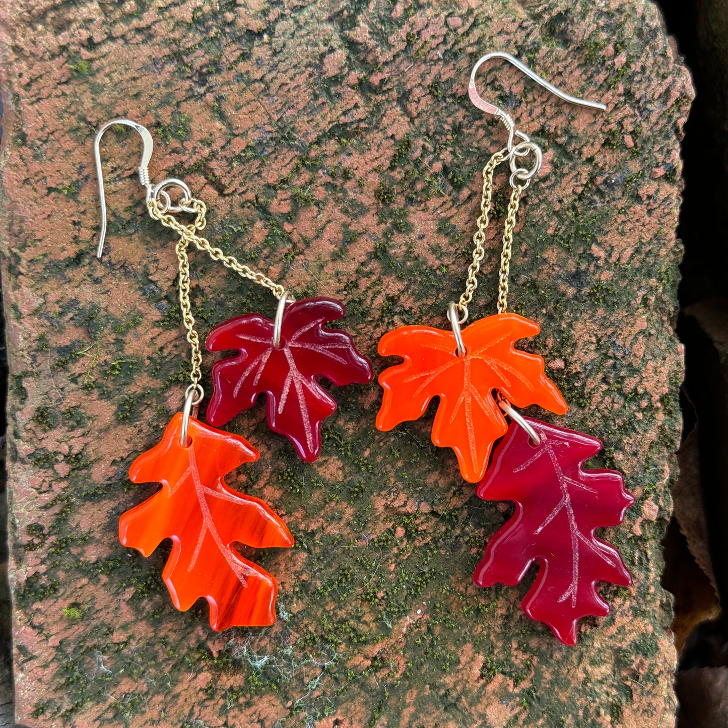 Autumn Leaves Glass Earrings