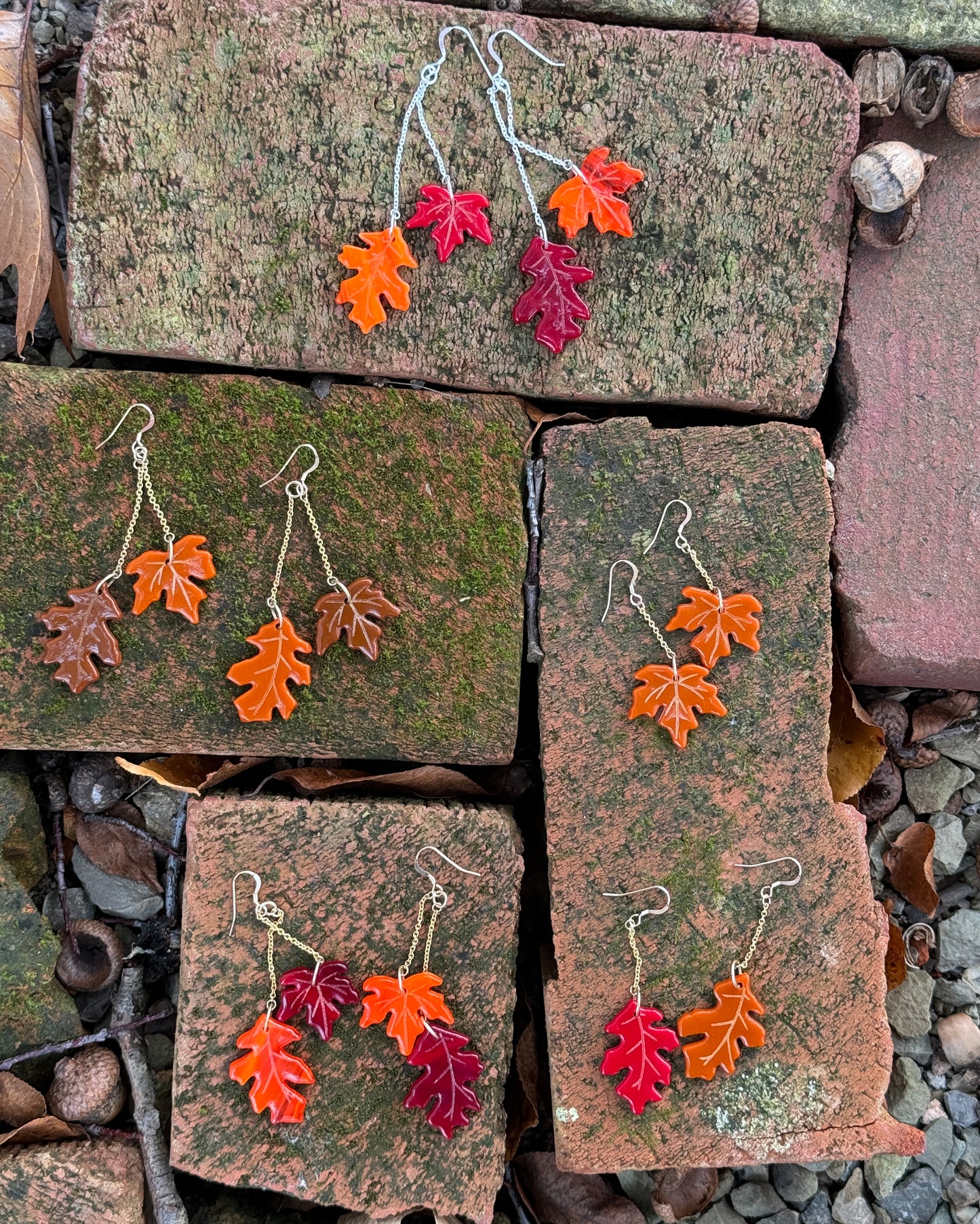 Autumn Leaves Glass Earrings