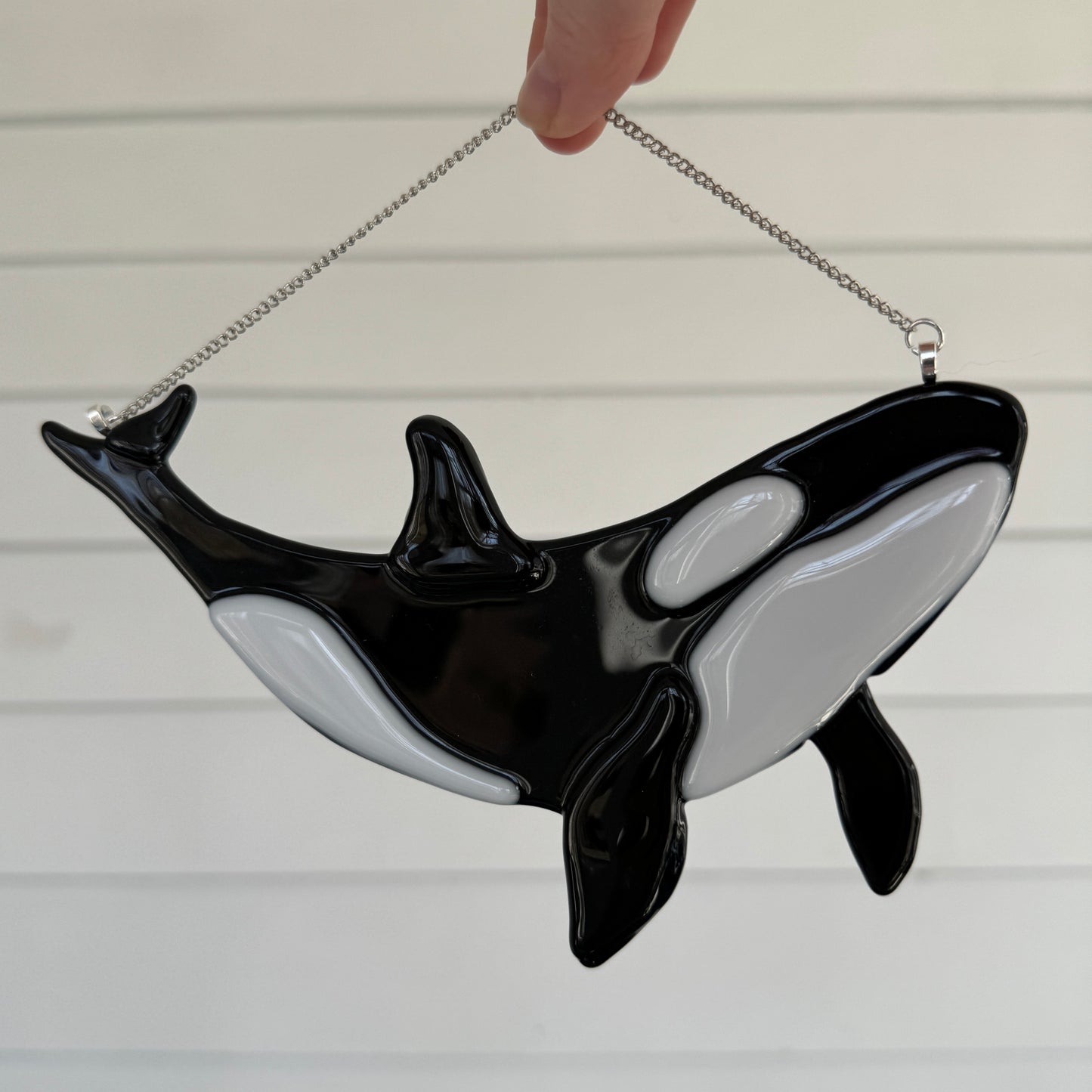 Orca Killer Whale Glass Hanging Decor