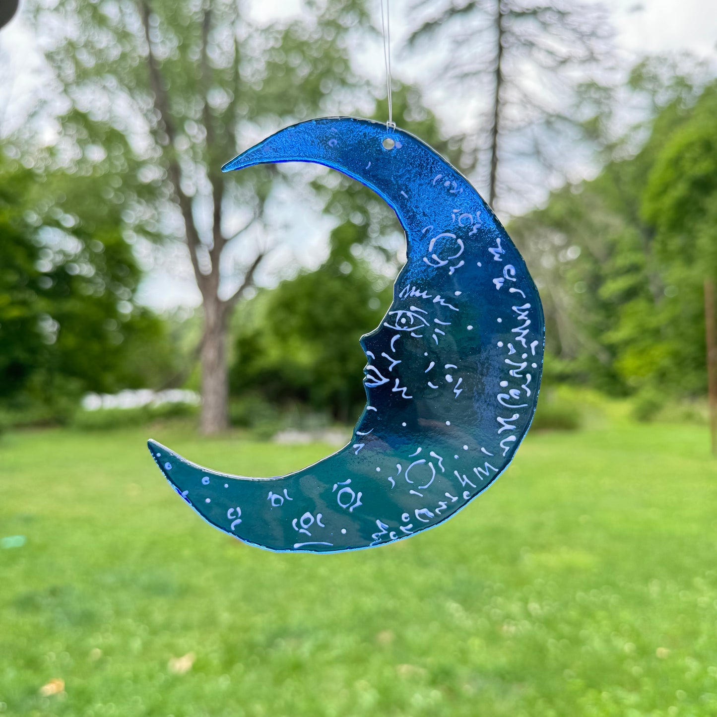 Crescent Moon with Face Window Hanger