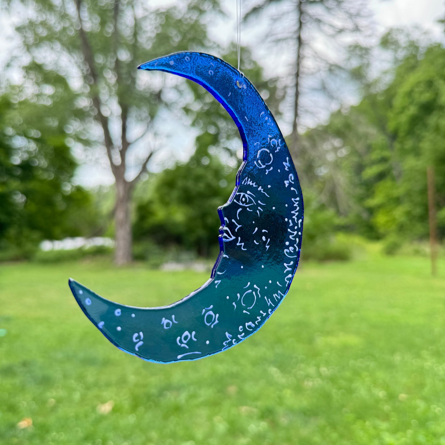 Crescent Moon with Face Window Hanger