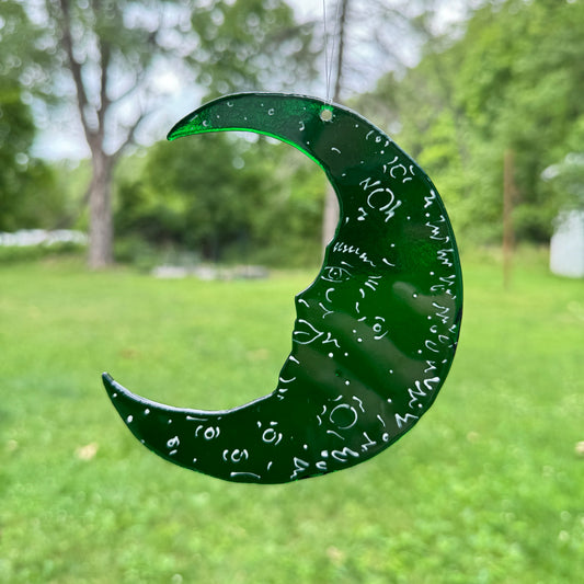 Crescent Moon with Face Window Hanger