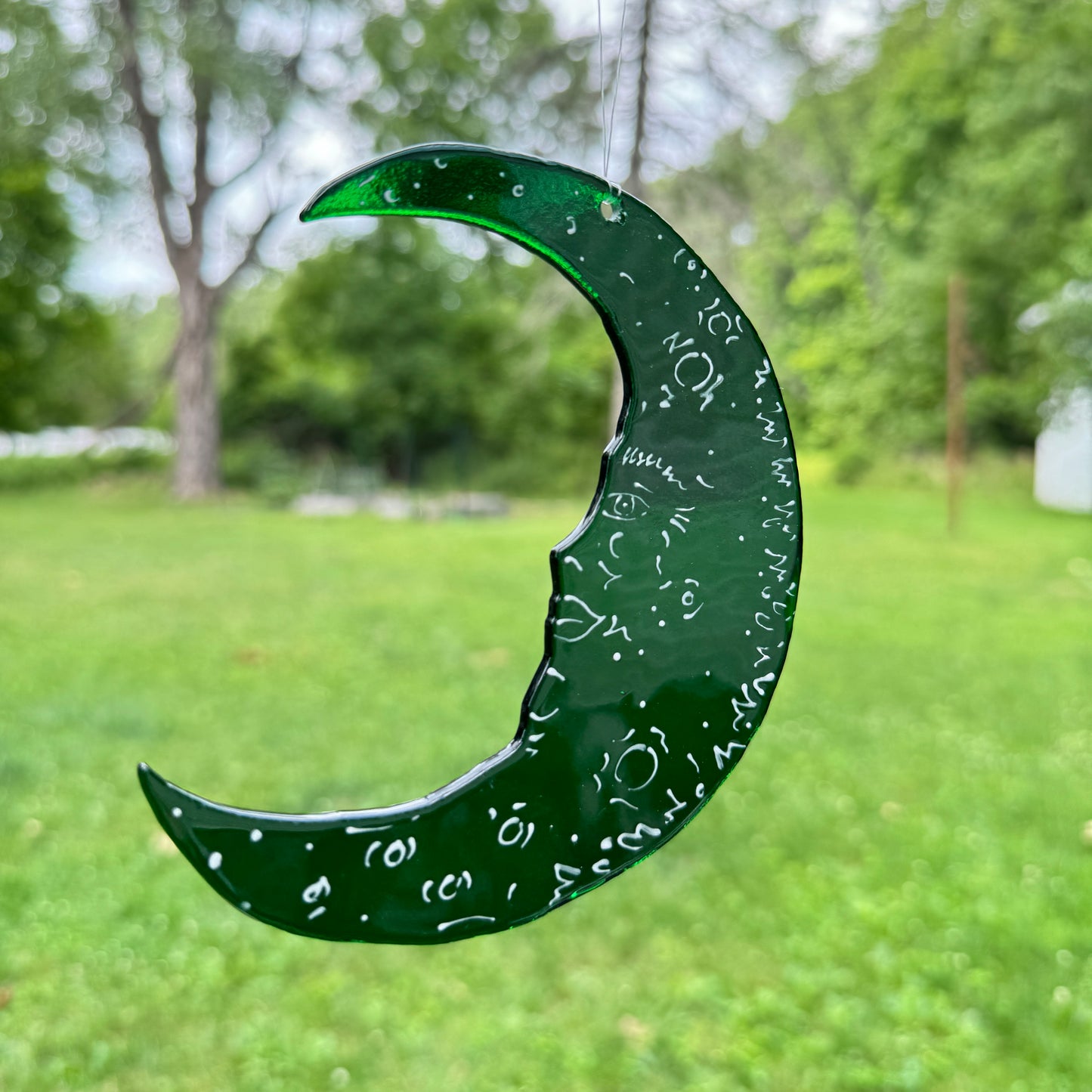 Crescent Moon with Face Window Hanger