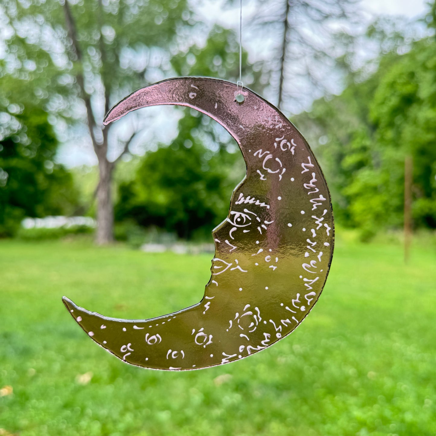 Crescent Moon with Face Window Hanger