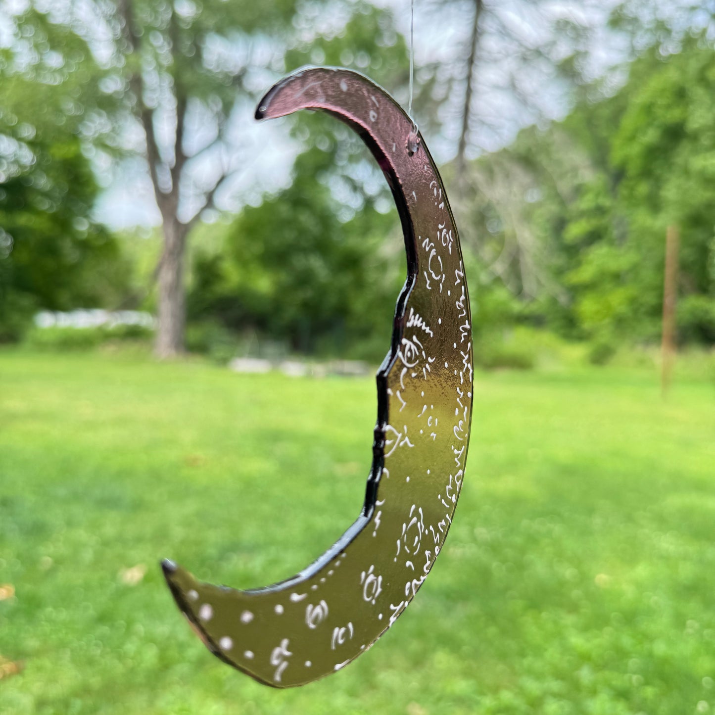Crescent Moon with Face Window Hanger