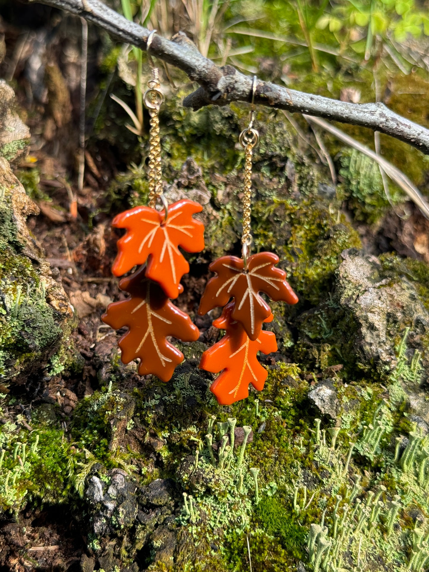 Autumn Leaves Glass Earrings
