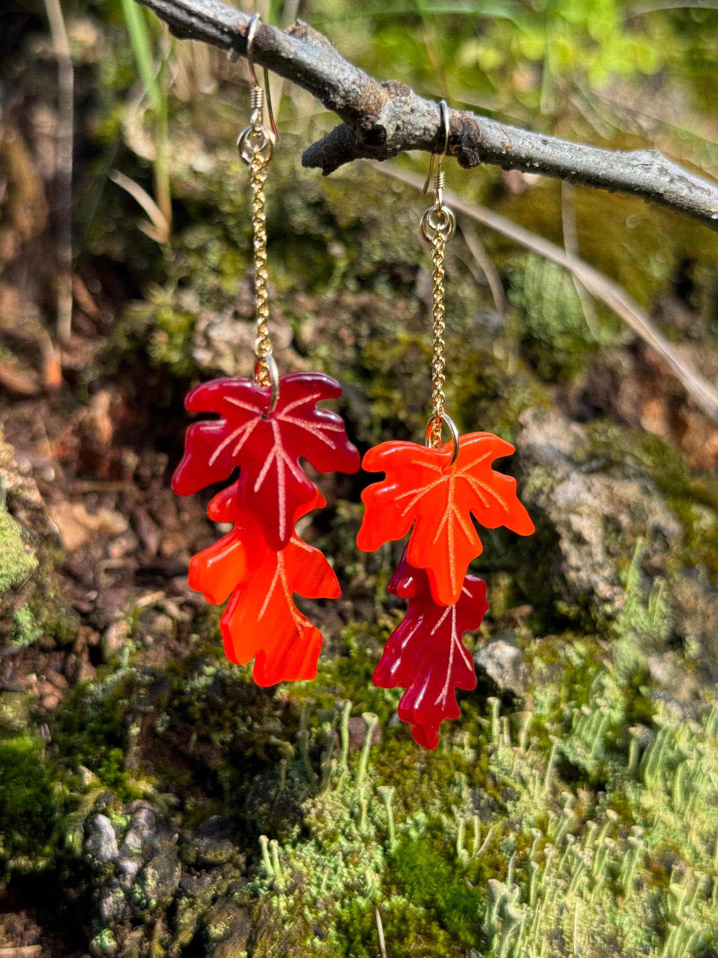 Autumn Leaves Glass Earrings