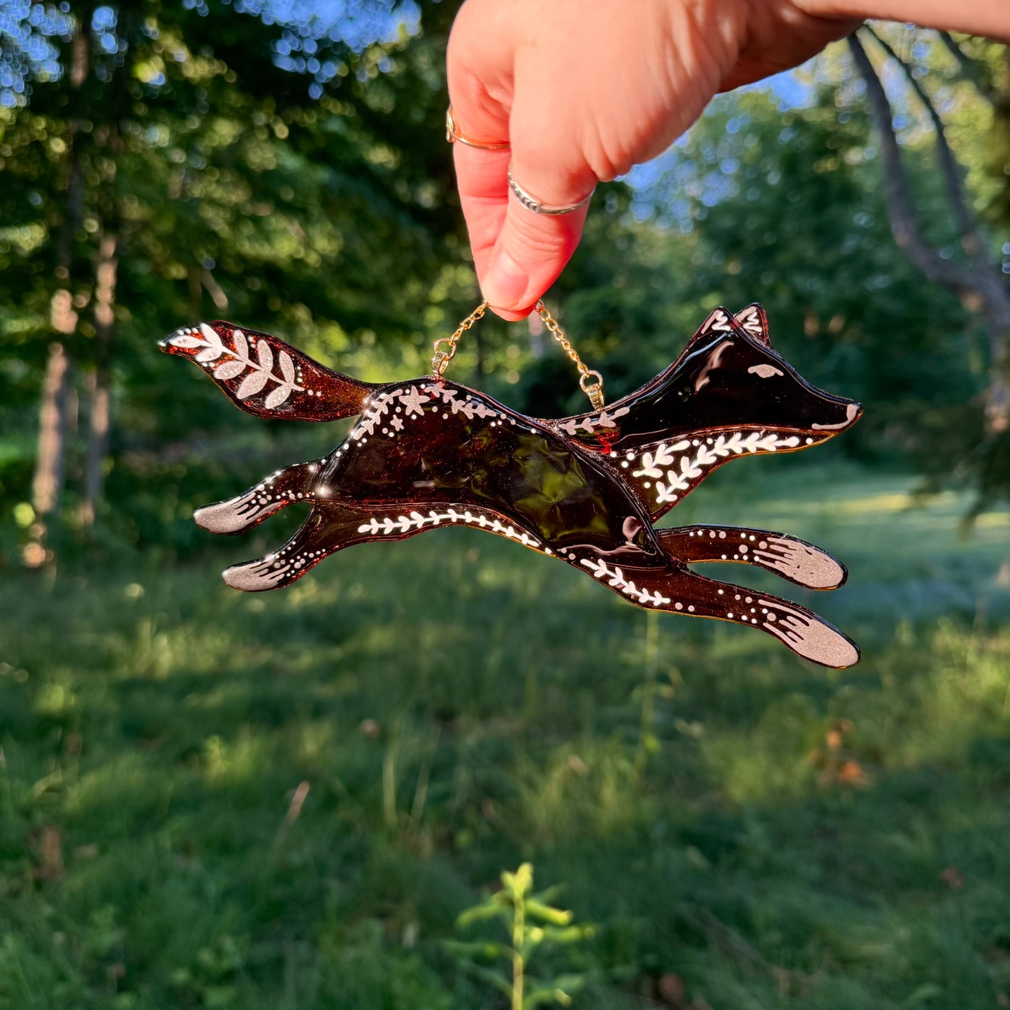 Folk Fox Sun Catcher