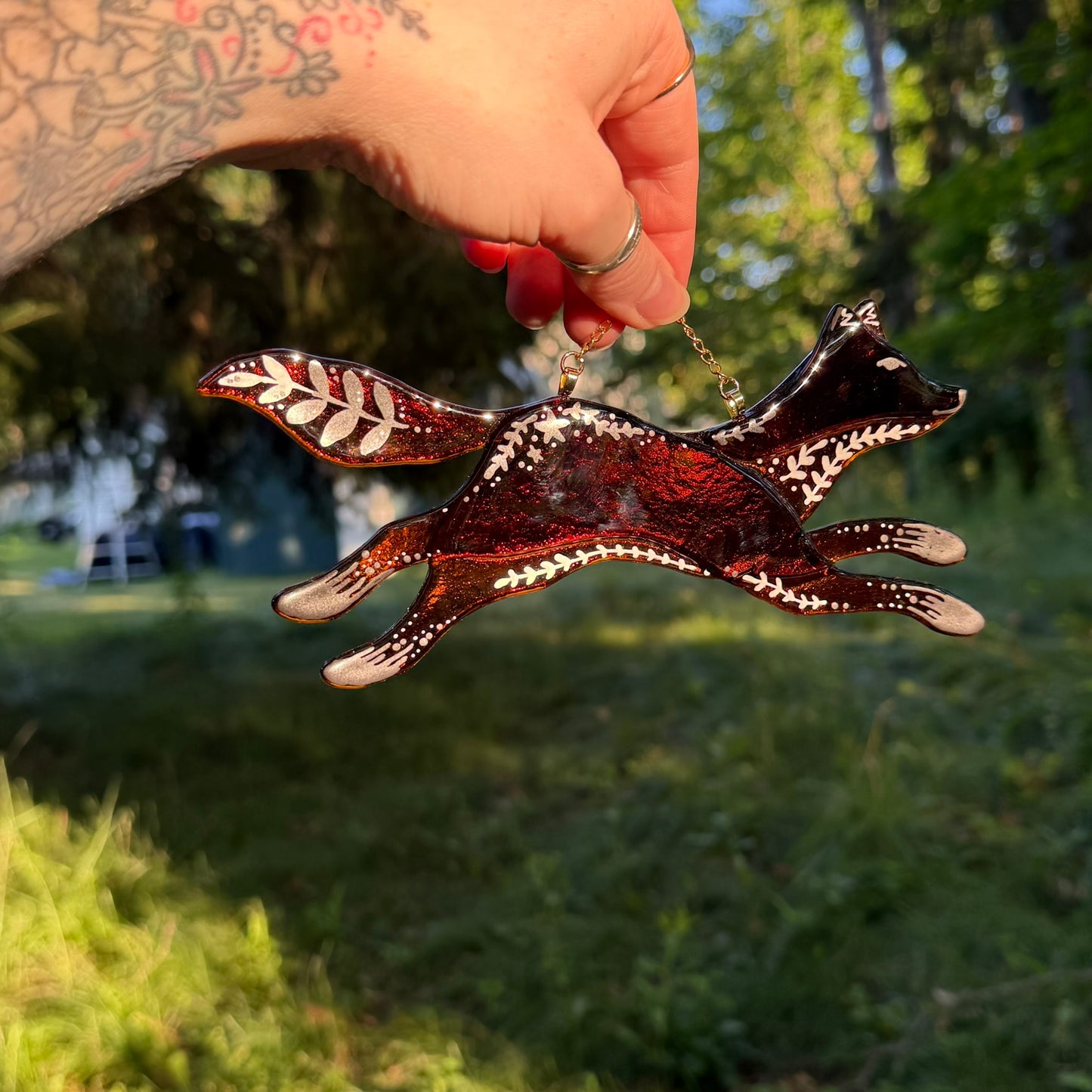 Folk Fox Sun Catcher
