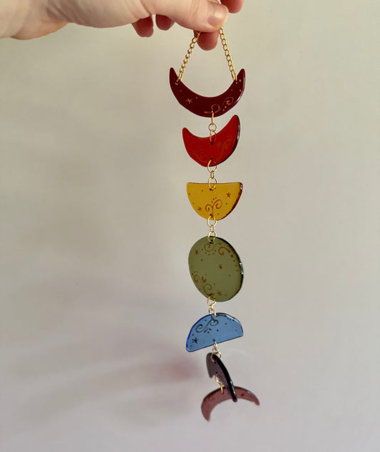 Rainbow Moon Phases Sun Catcher