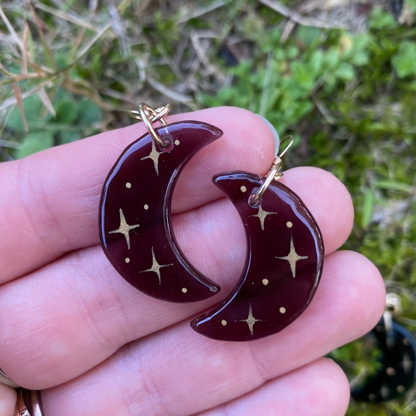 Sparkling Crescent Moon Earrings
