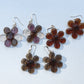 Earth Tone Glass Daisy Earrings