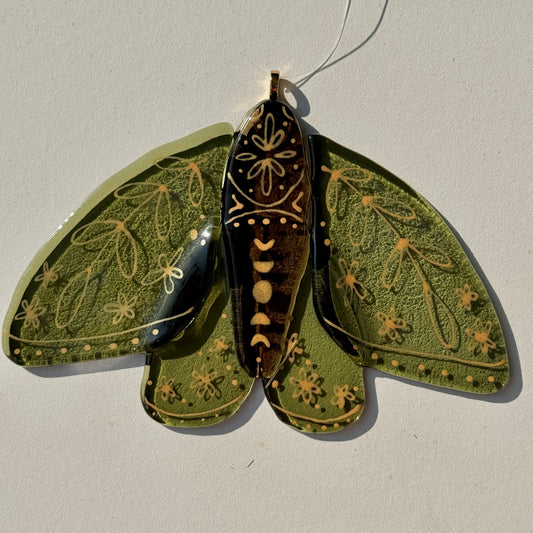 Green Moon Moth Suncatcher