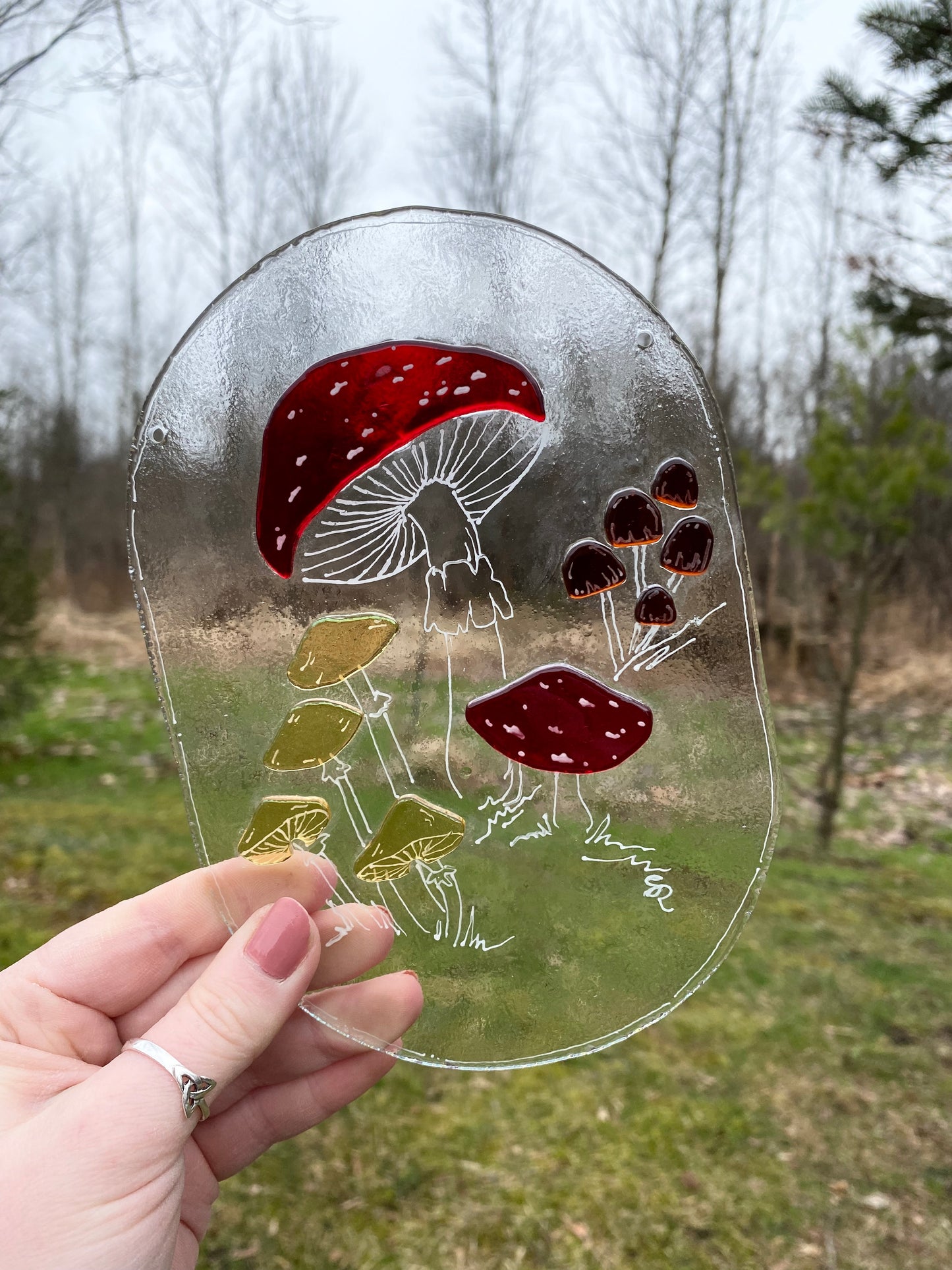 Mushroom Pill Suncatcher