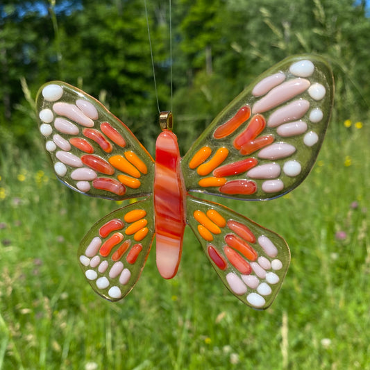 Peach Butterfly Window Hanger