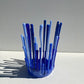 Deep Blue Glass Candle Holder Vase