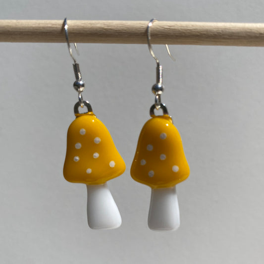 Bright Bell Mushroom Earrings