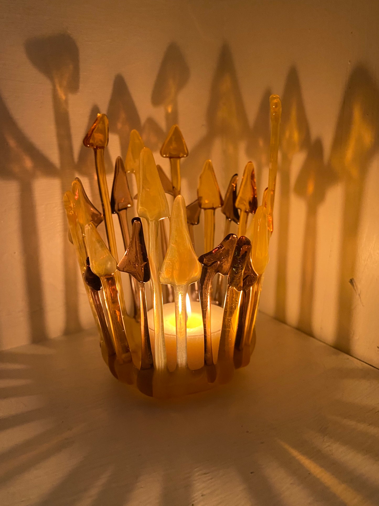 Candle Holder - Natural Mushrooms