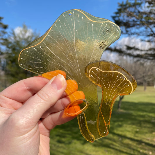 Chanterelle Mushroom Window Hanger