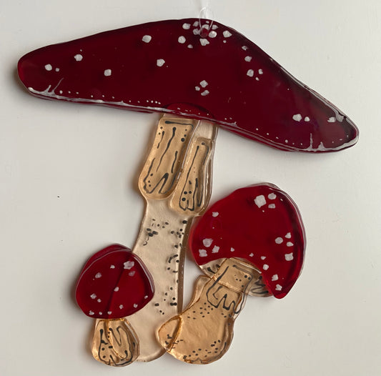 Red Amanita Mushroom Window Hanger
