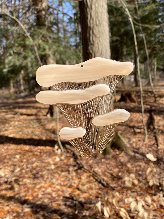 Pink Oyster Mushroom Window Hanger
